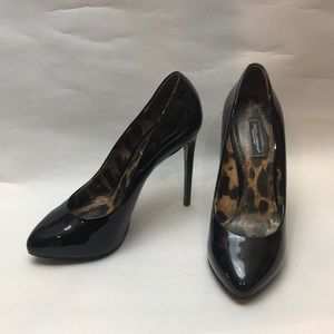 Dolce and Gabbana black patent leather stilettos